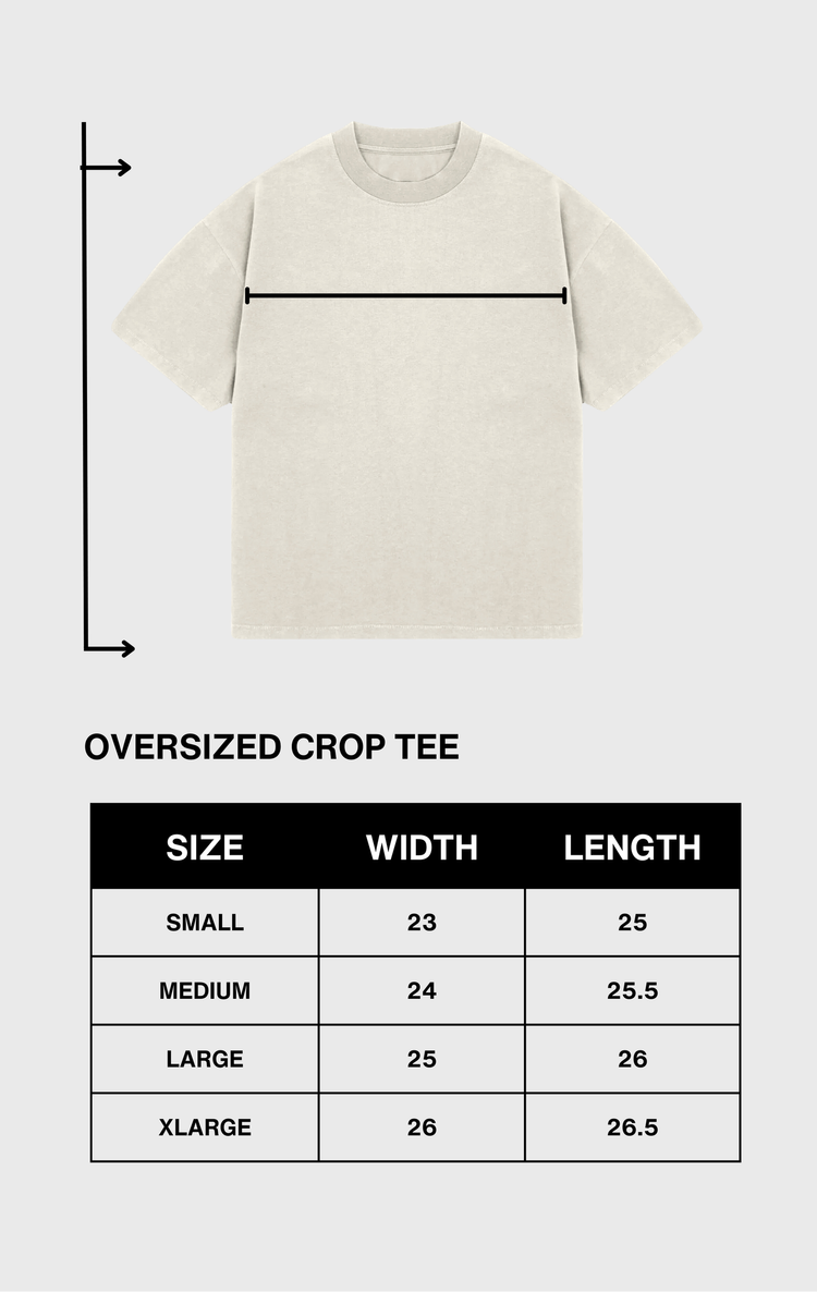 310GSM CROP OVERSIZE TEE- WHITE