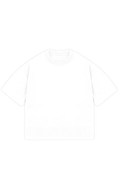 310GSM CROP OVERSIZE TEE- WHITE