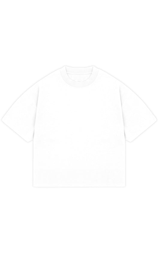 310GSM CROP OVERSIZE TEE- WHITE