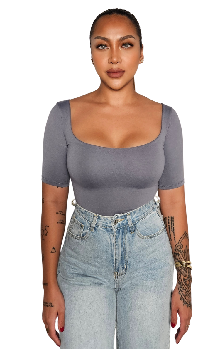 ANA DOUBLE LAYER SHORT SLEEVE TOP