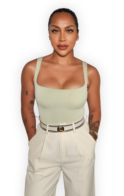 MELANIA DOUBLE LAYER SQUARE NECK TOP