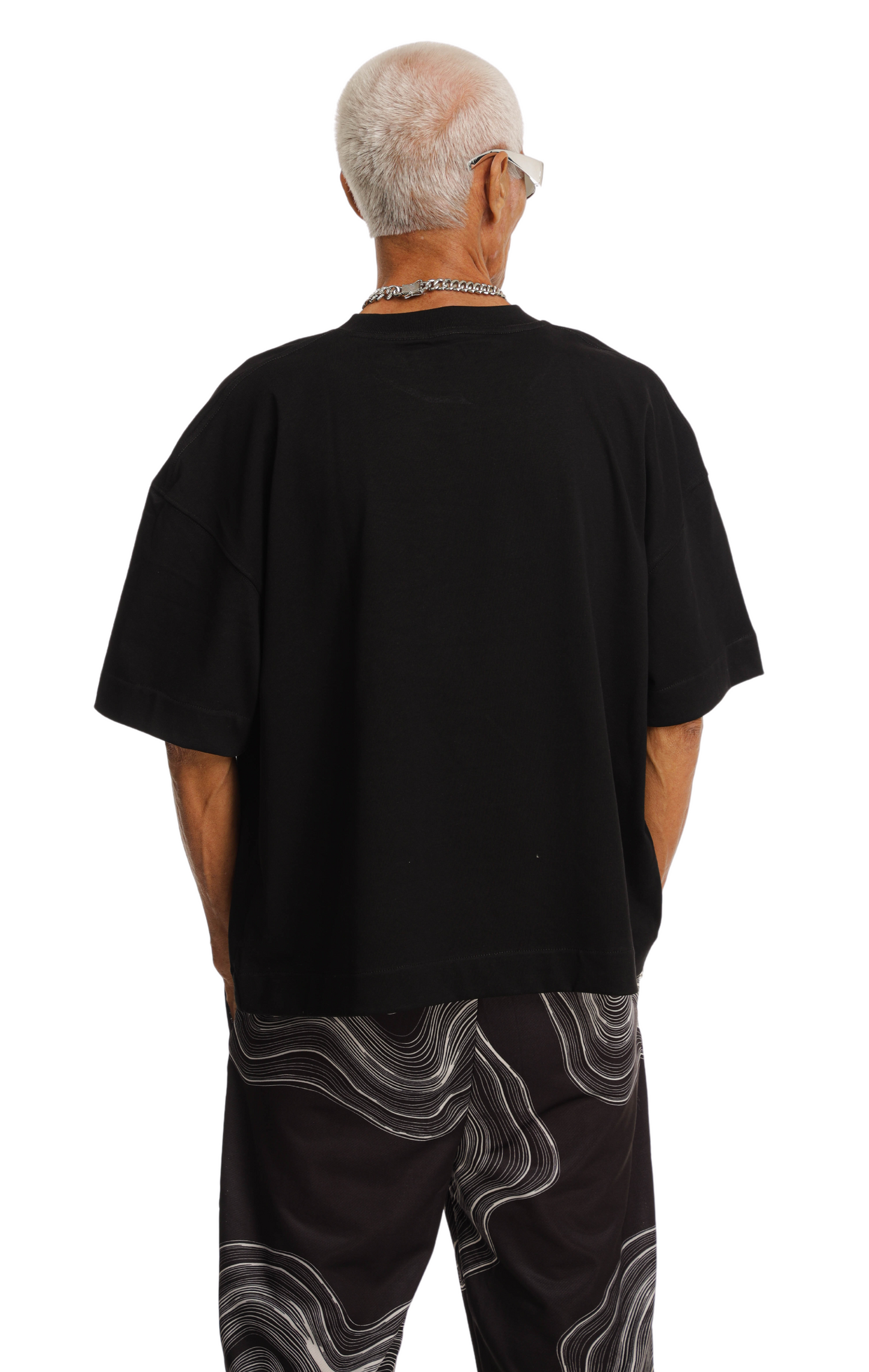310GSM CROP OVERSIZE TEE- BLACK