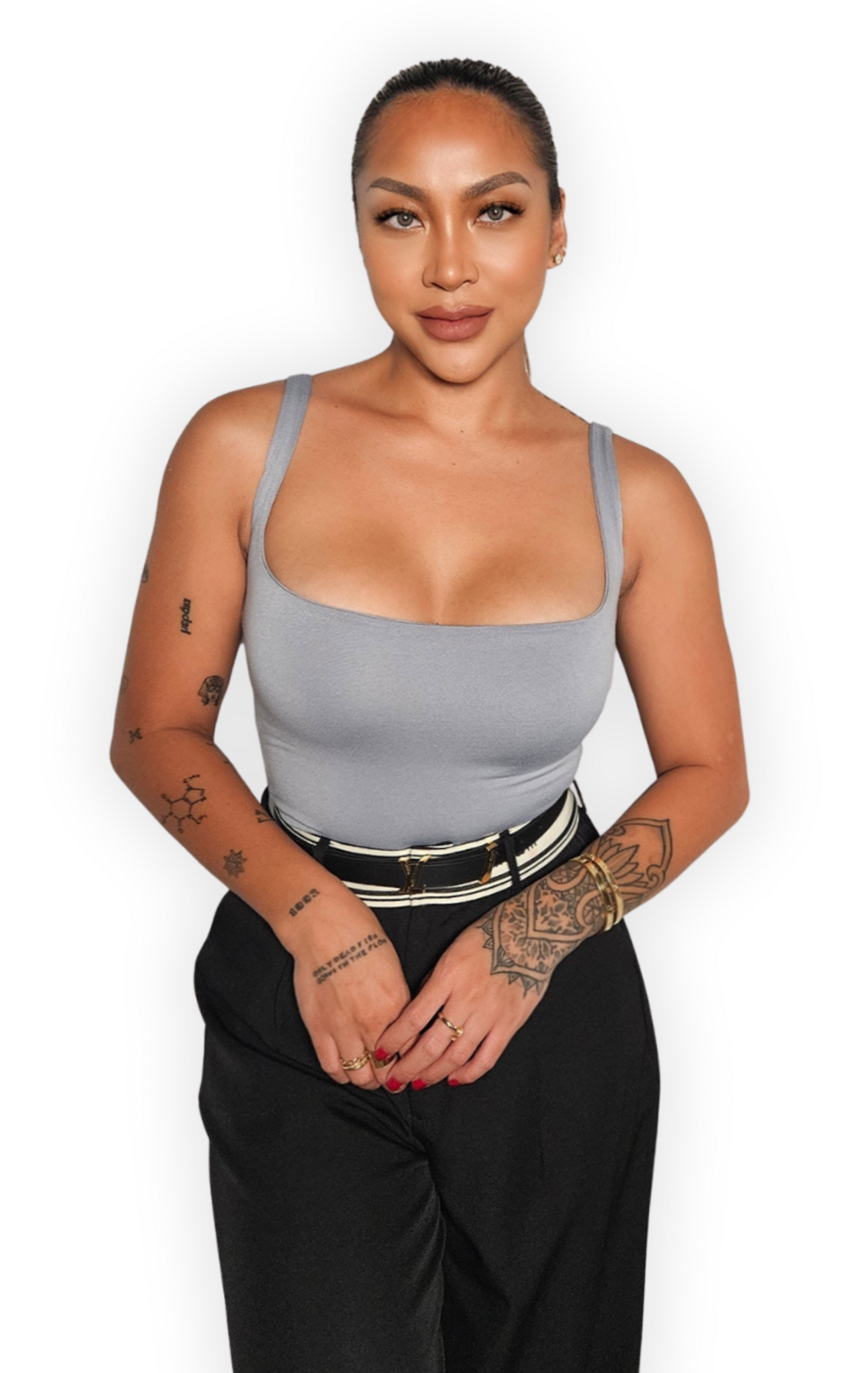 MELANIA DOUBLE LAYER SQUARE NECK TOP