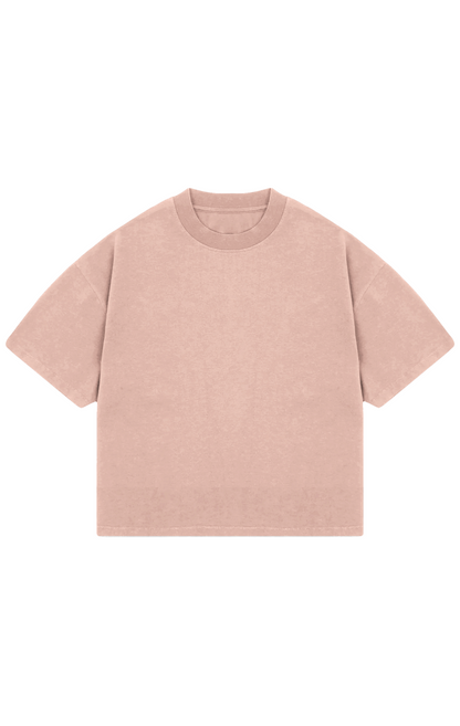 310GSM CROP OVERSIZE TEE- BLUSH PINK