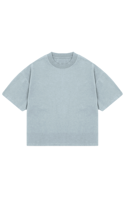 310GSM CROP OVERSIZE TEE - COUNTRY BLUE