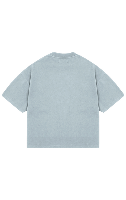 310GSM CROP OVERSIZE TEE - COUNTRY BLUE