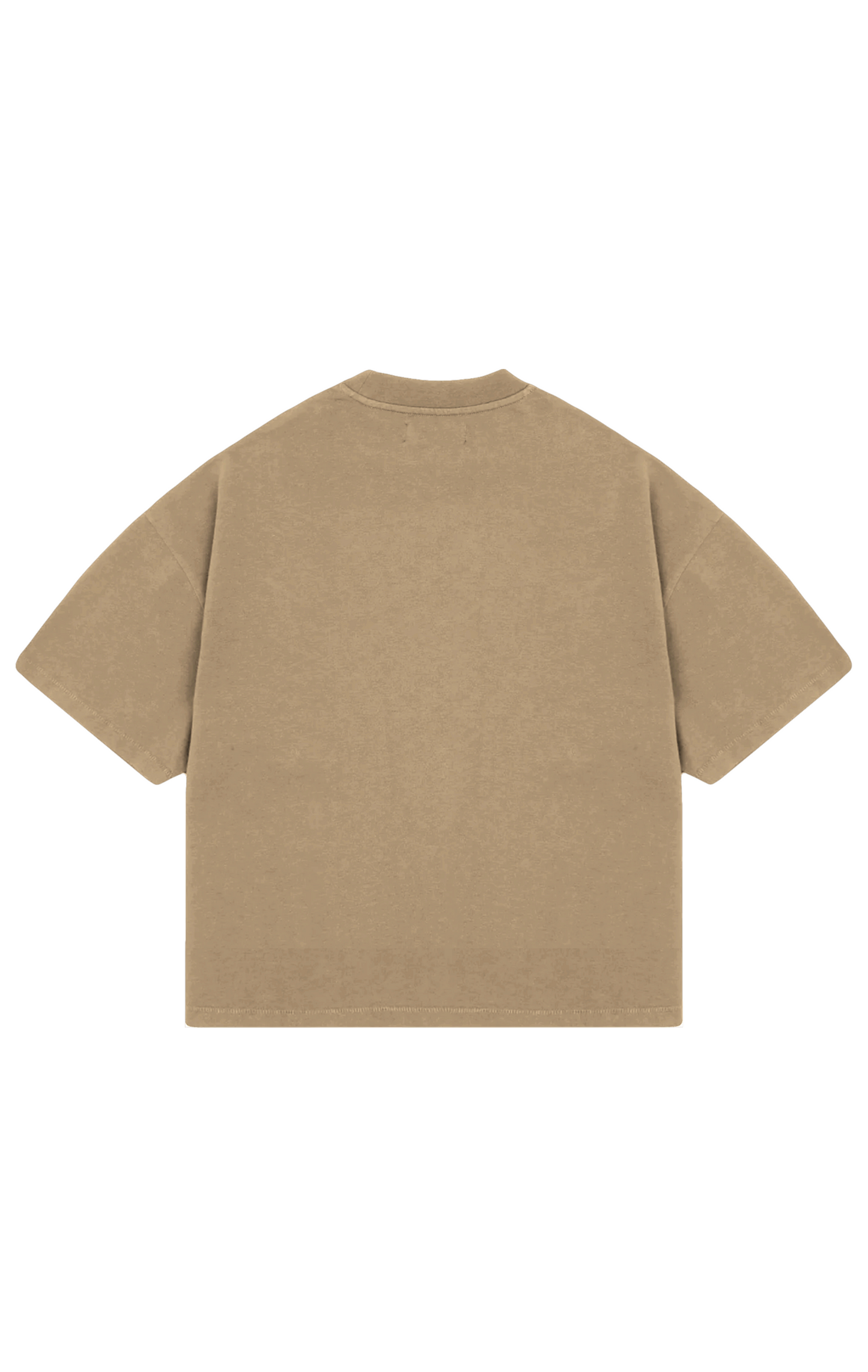 310GSM CROP OVERSIZE TEE - CARAMEL