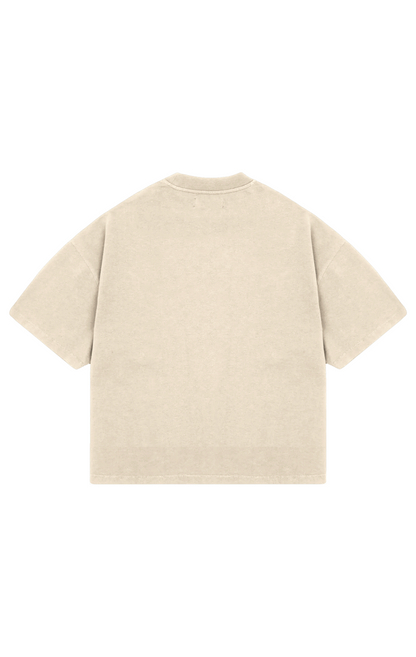 310GSM CROP OVERSIZE TEE - SAND