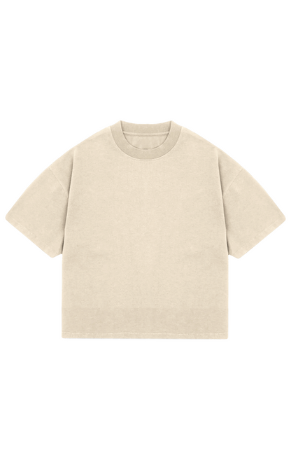 310GSM CROP OVERSIZE TEE - SAND