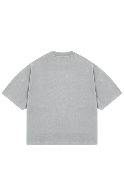 310GSM CROP OVERSIZE TEE - ASH