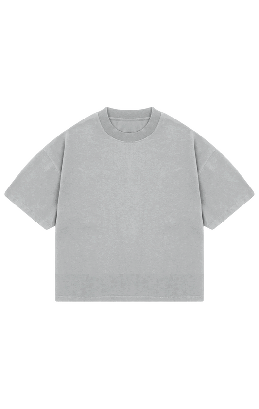 310GSM CROP OVERSIZE TEE - ASH
