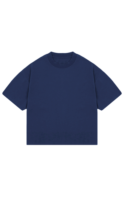 310GSM CROP OVERSIZE TEE- NAVY