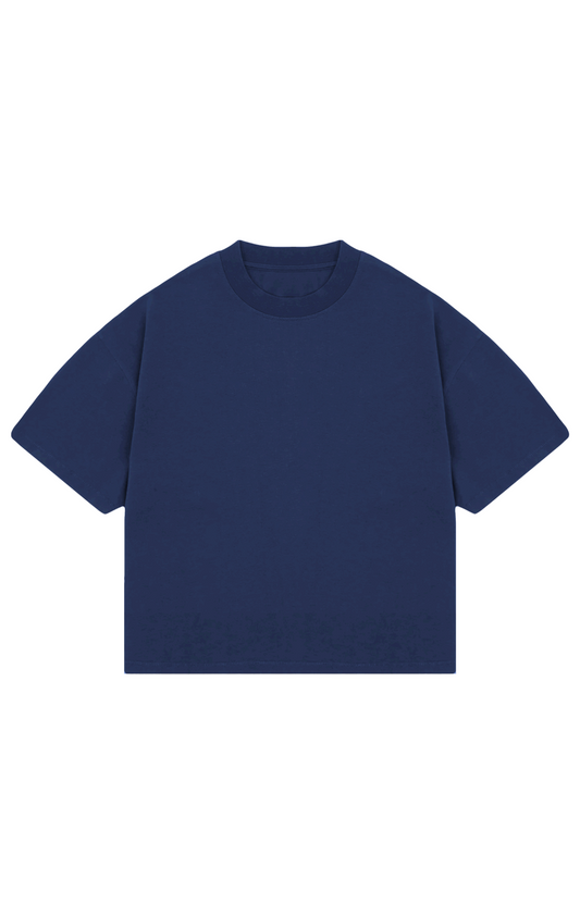 310GSM CROP OVERSIZE TEE- NAVY