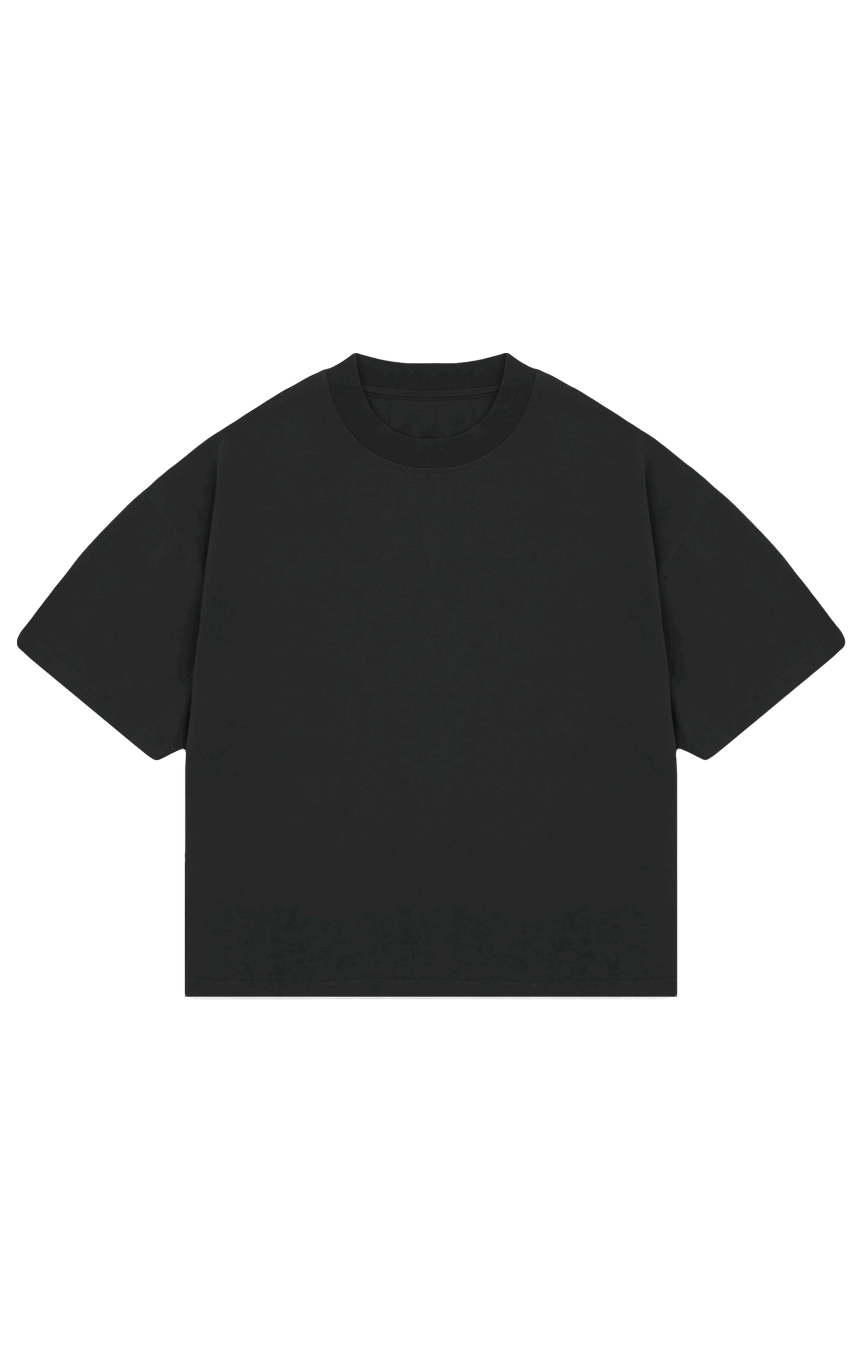 310GSM CROP OVERSIZE TEE- BLACK