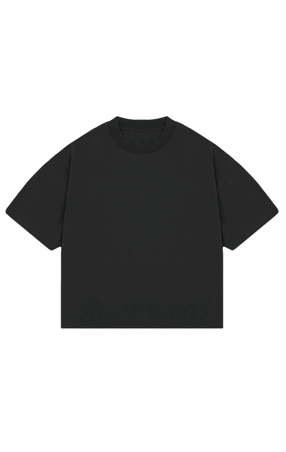 310GSM CROP OVERSIZE TEE- BLACK