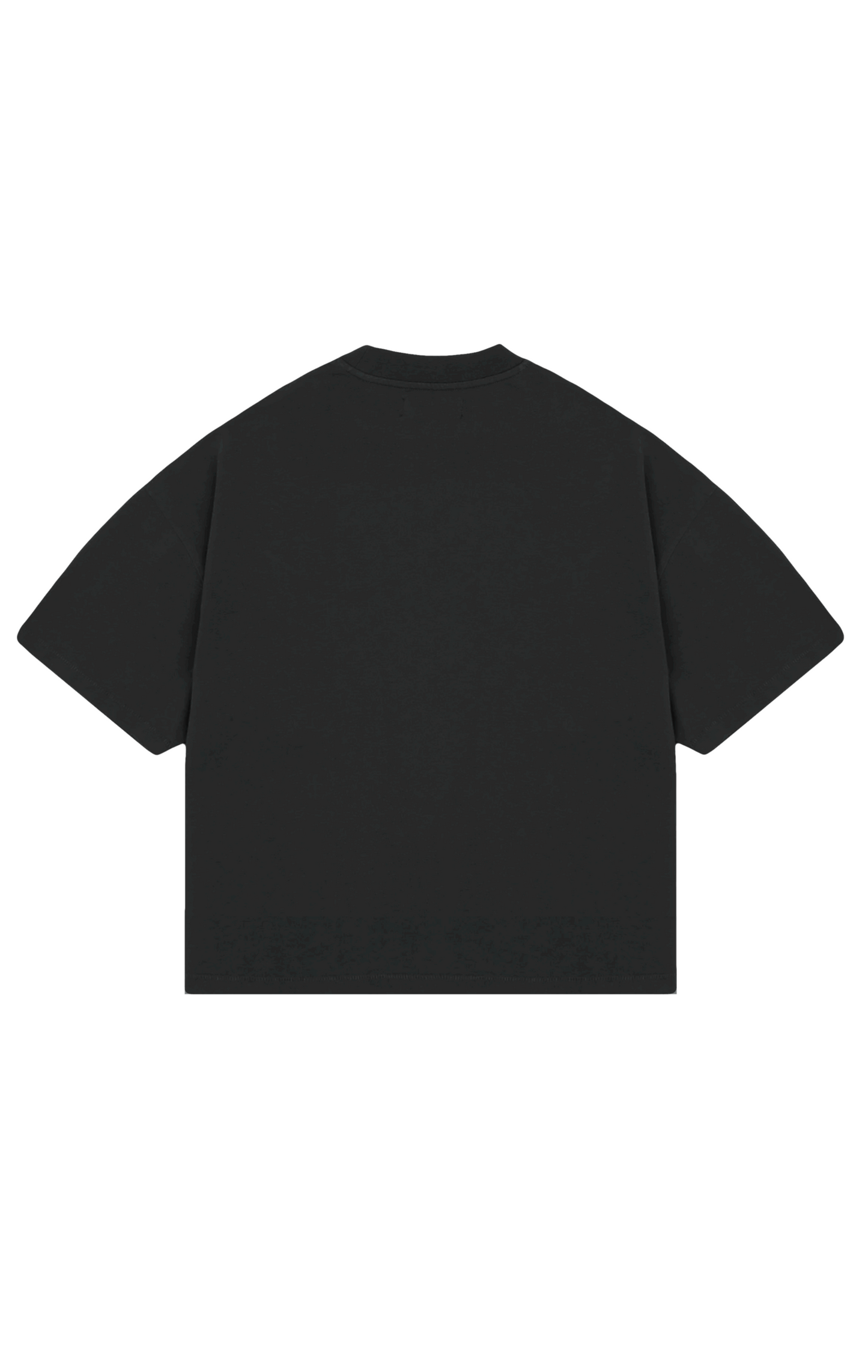 310GSM CROP OVERSIZE TEE- BLACK