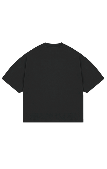 310GSM CROP OVERSIZE TEE- BLACK