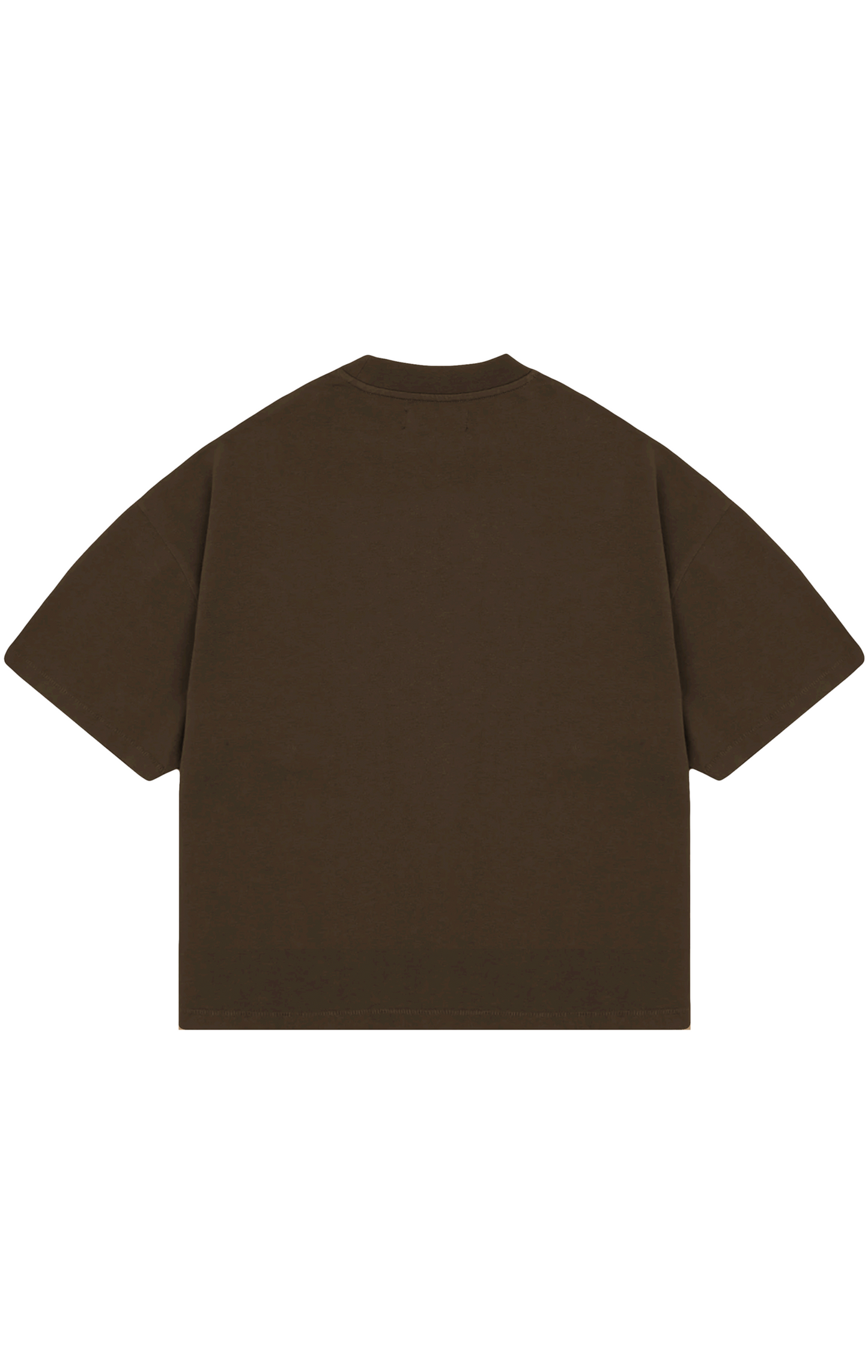 310GSM CROP OVERSIZE TEE - BROWN