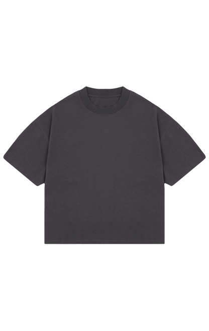 310GSM CROP OVERSIZE TEE- FOSSIL