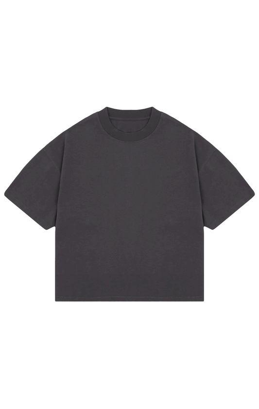 310GSM CROP OVERSIZE TEE- FOSSIL