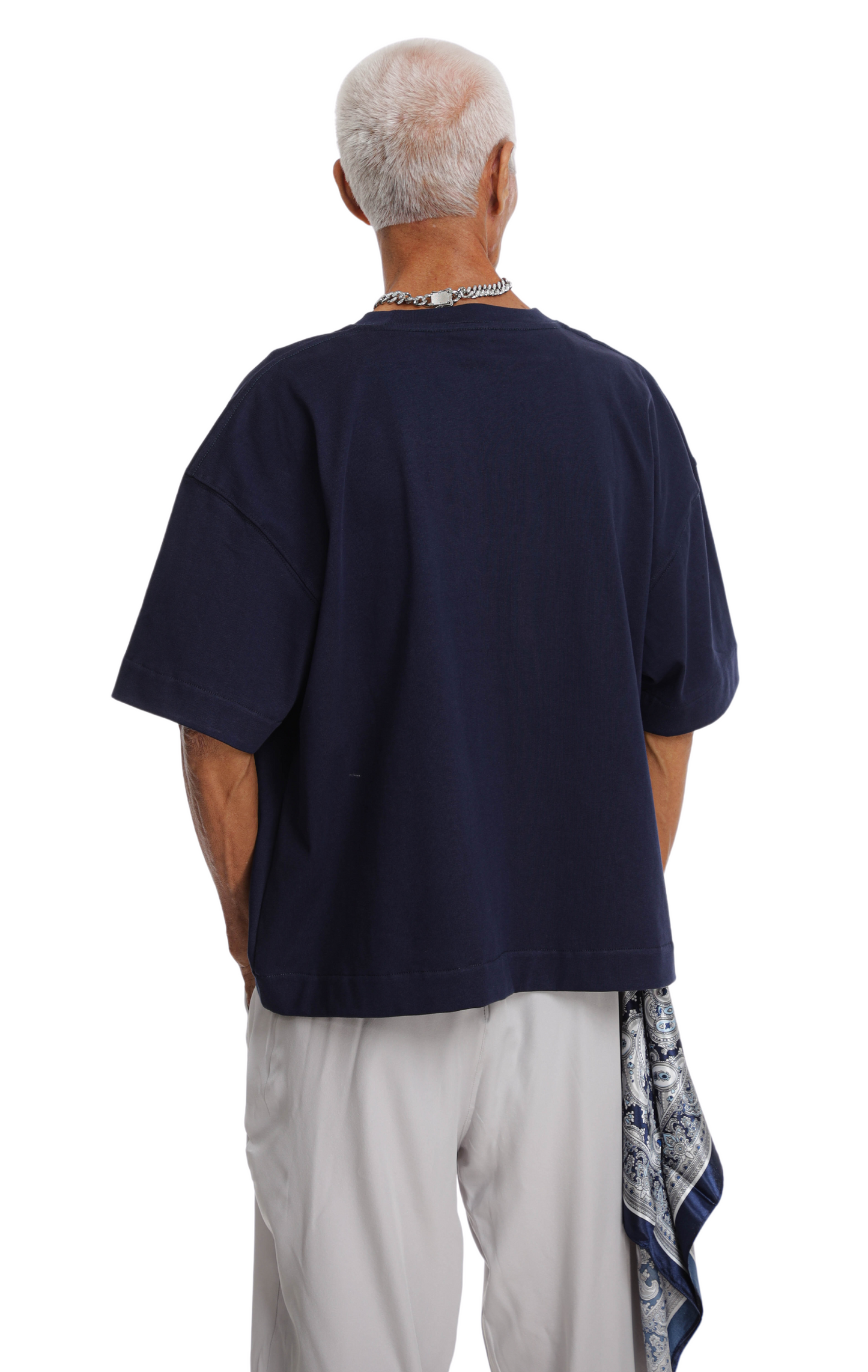 310GSM CROP OVERSIZE TEE- NAVY