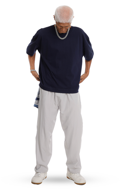 310GSM CROP OVERSIZE TEE- NAVY